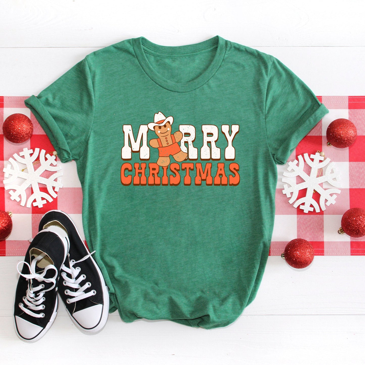 Merry Christmas Gingerbread | Short Sleeve Crew Neck