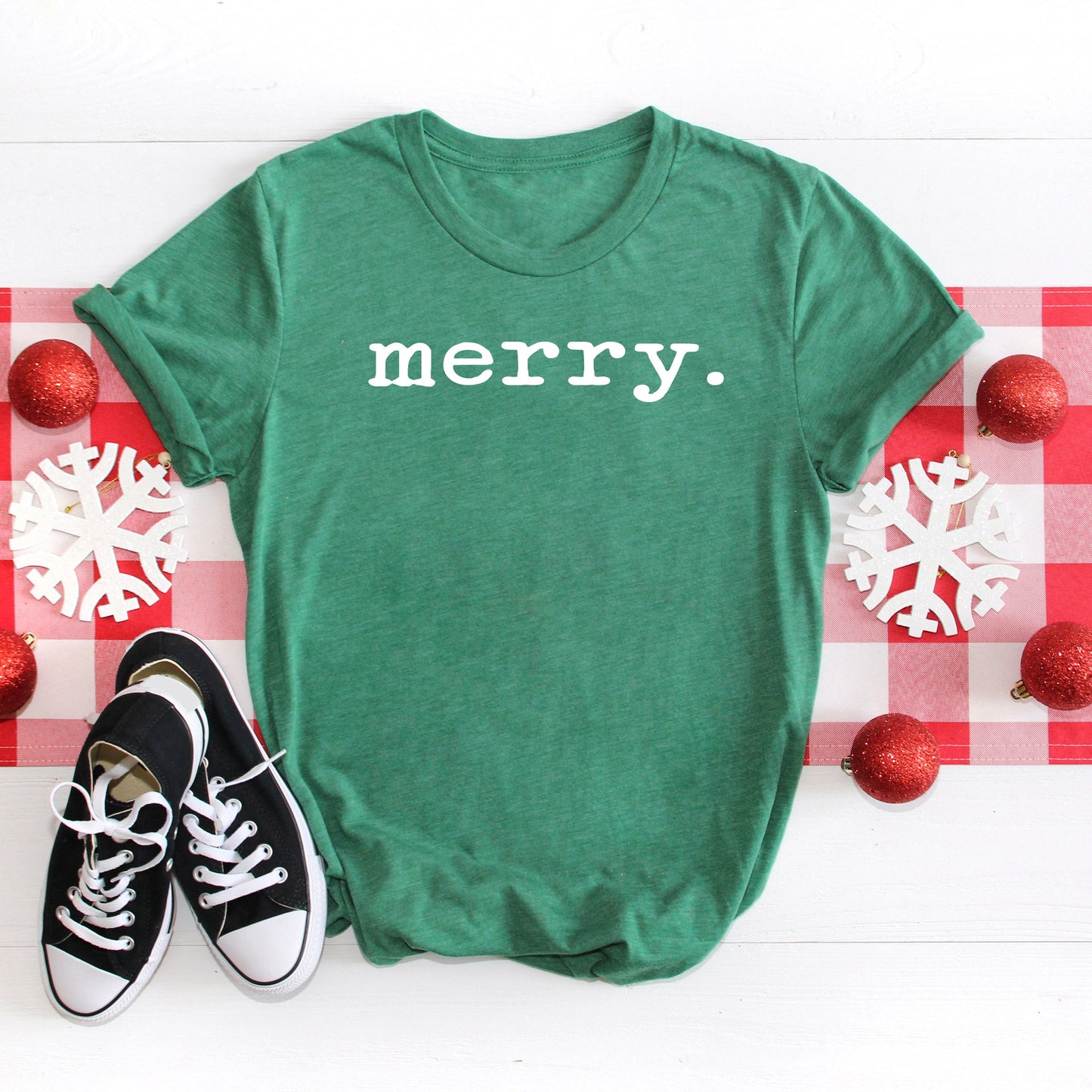 Merry Typewriter | Short Sleeve Crew Neck
