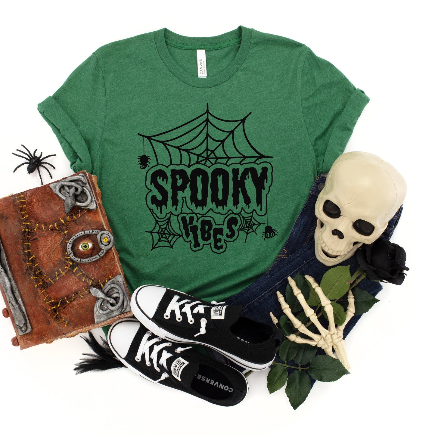 Spooky Vibes Web | Short Sleeve Crew Neck