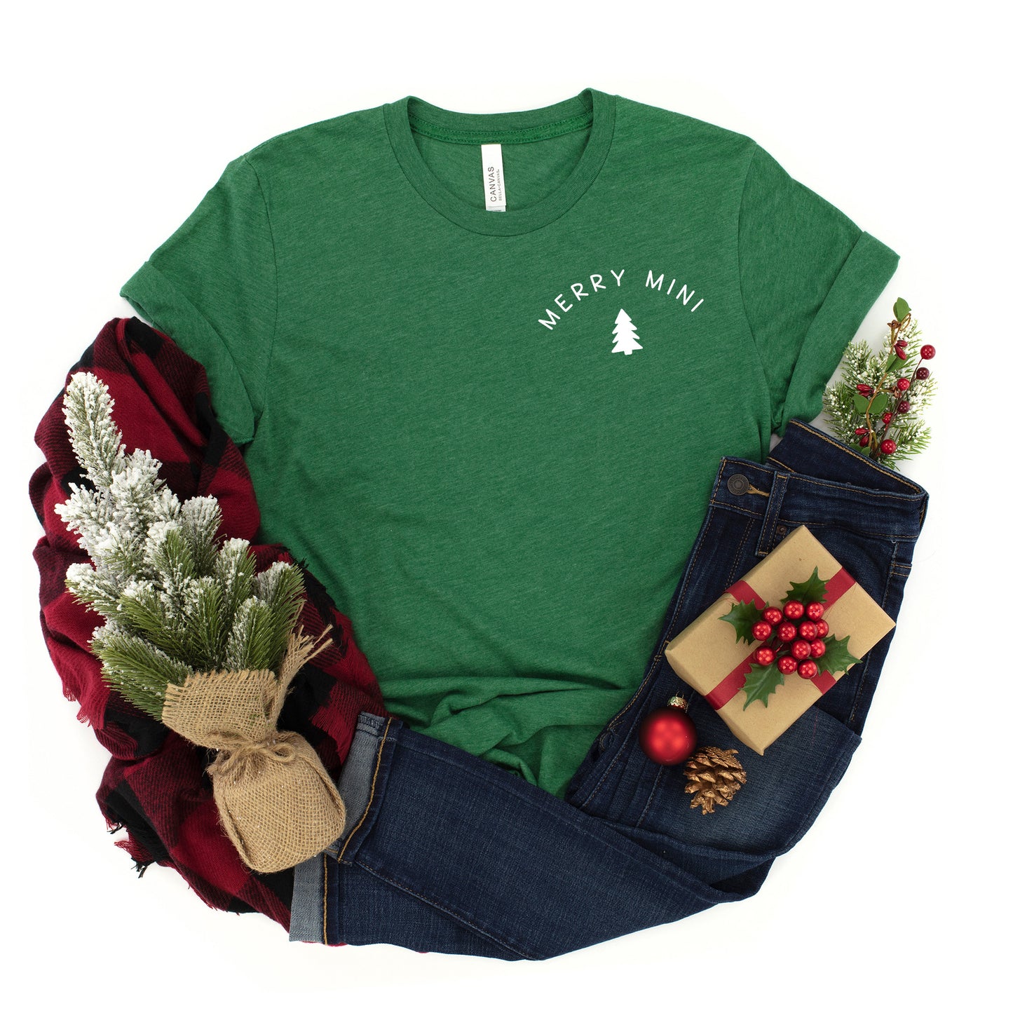 Merry Mini Tree Mini | Youth Short Sleeve Crew Neck