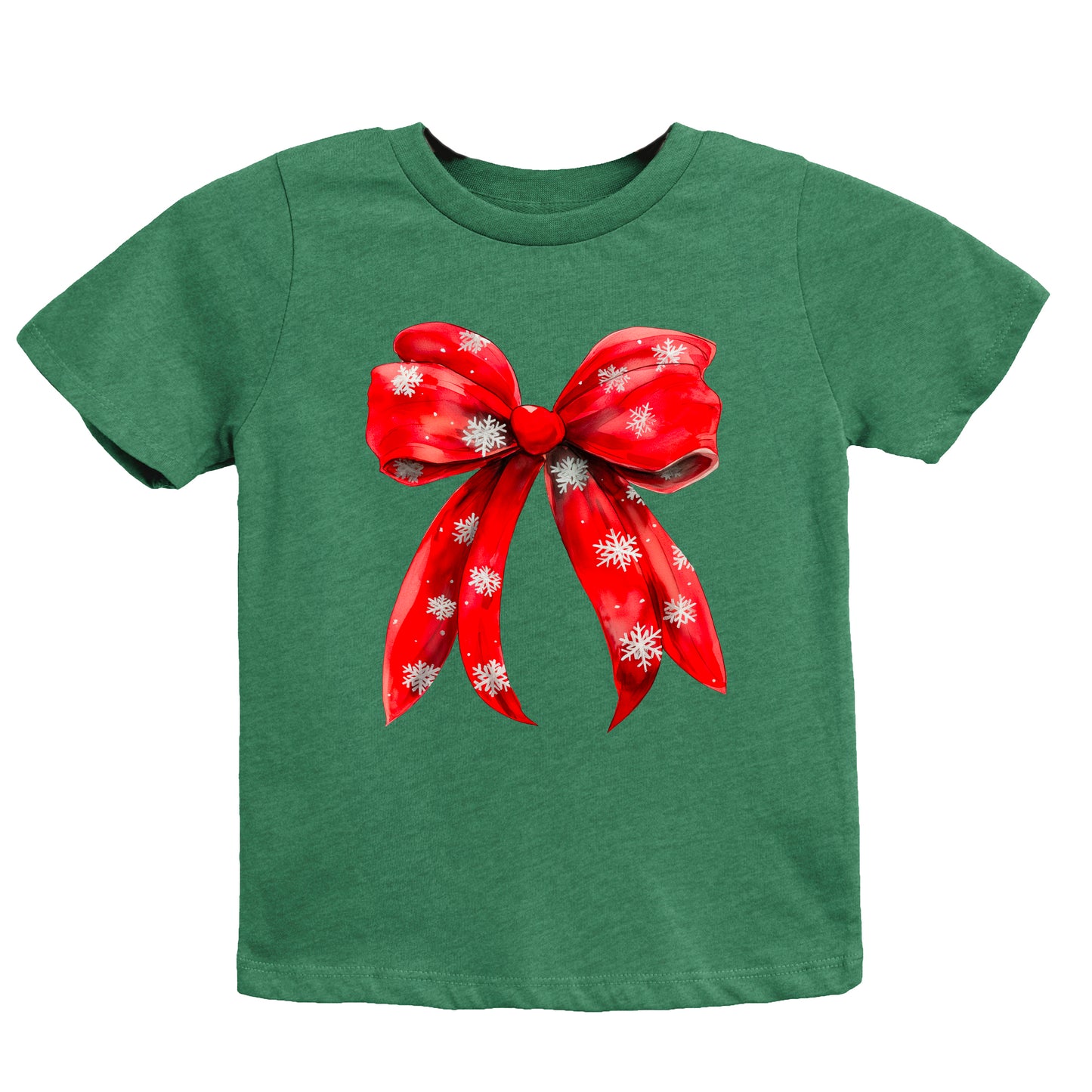 Coquette Christmas Snowflake Bow | Youth Graphic Short Sleeve Tee