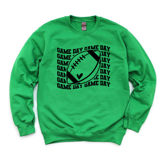 Football Game Day Stacked Wavy | Sweatshirt