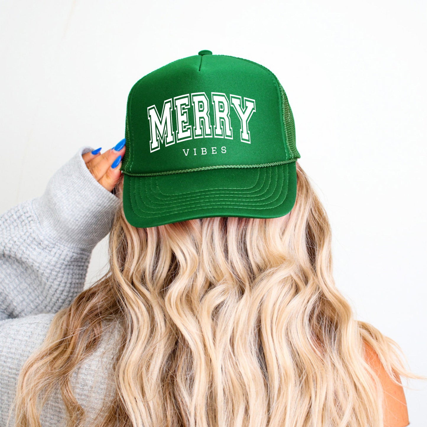 Merry Vibes Varsity Thick Outline | Foam Trucker Hat