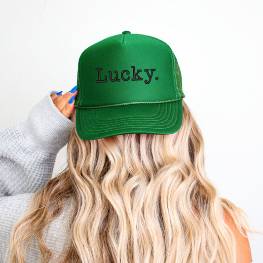 Embroidered Lucky Typewriter | Foam Trucker Hat