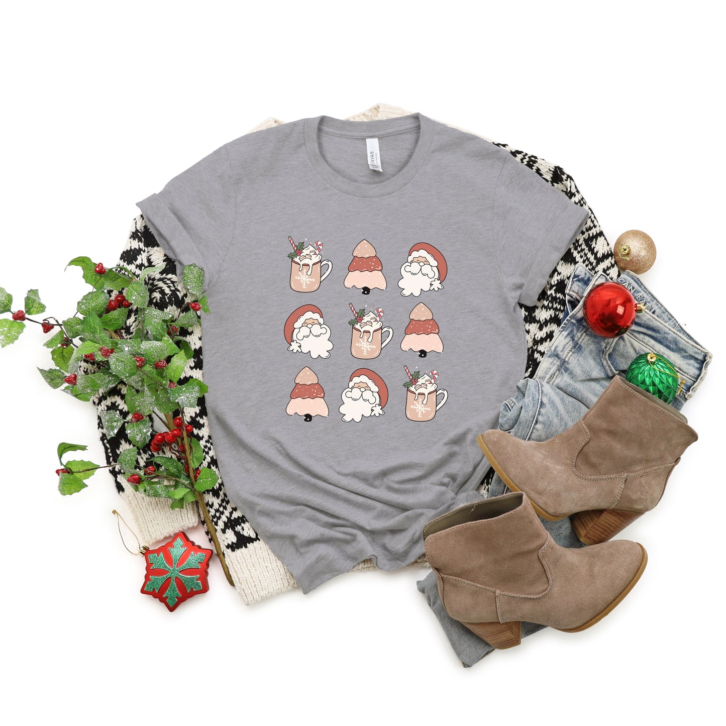 Santa Tree Mug Chart | Short Sleeve Crew Neck