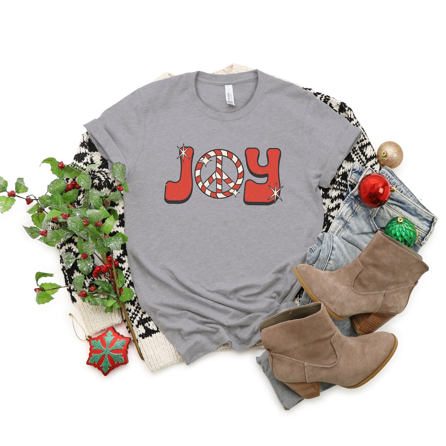 Joy Peace Sign | Short Sleeve Crew Neck