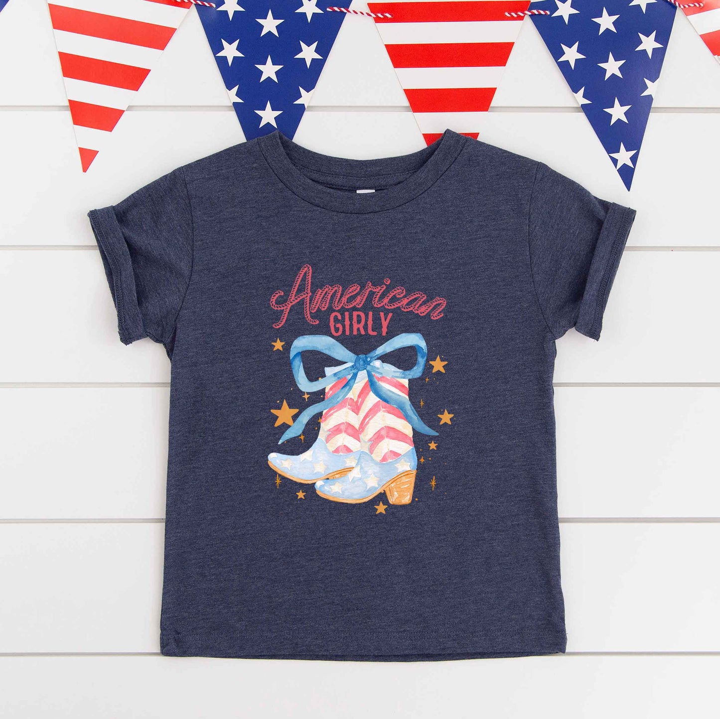 American Girly Coquette Boots | Toddler Graphic Short Sleeve Tee