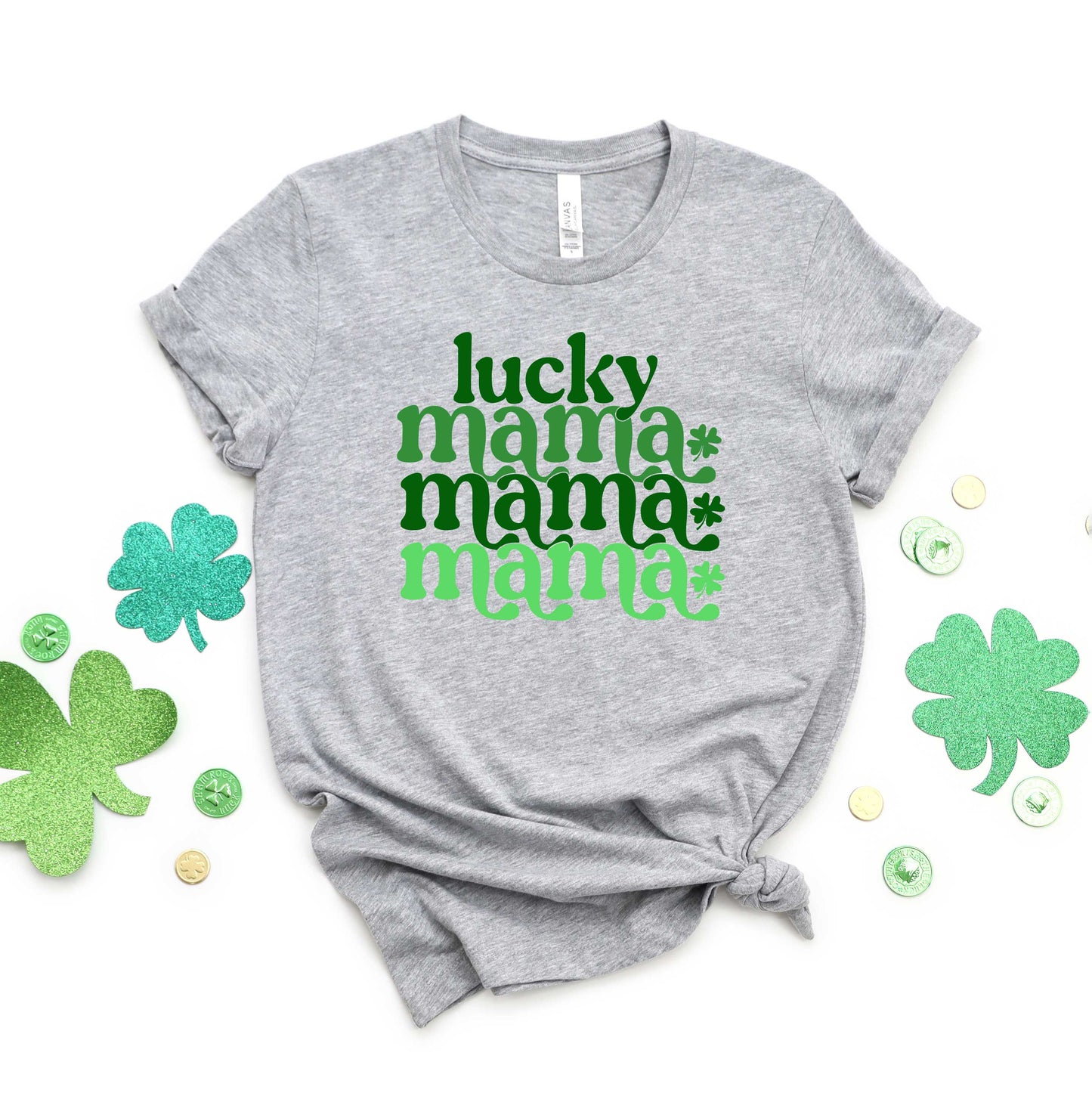Lucky Mama Clovers Stacked | Short Sleeve Graphic Tee