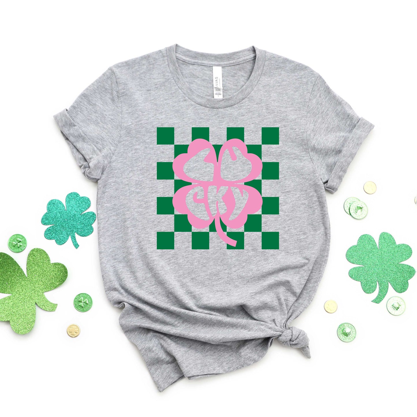 Lucky Clover Checkered | Short Sleeve Graphic Tee