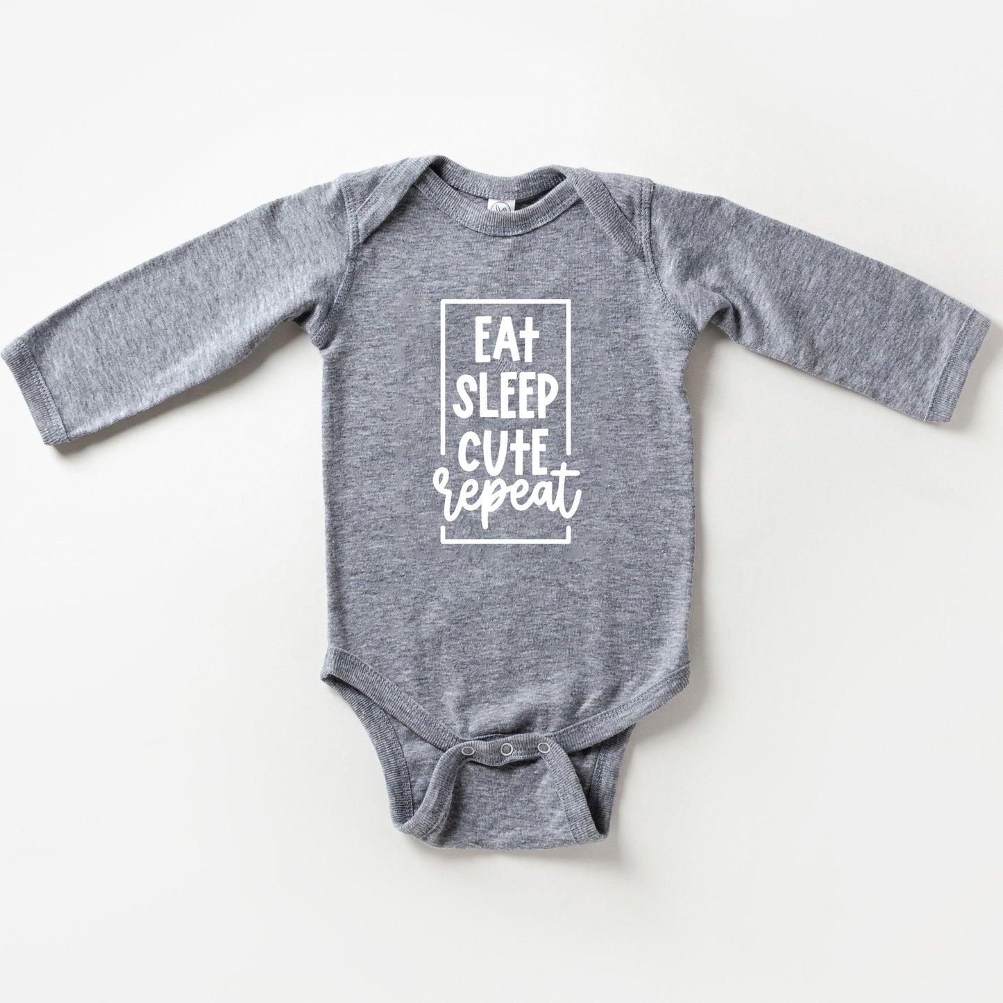 Eat Sleep Cute Repeat | Baby Long Sleeve Bodysuit