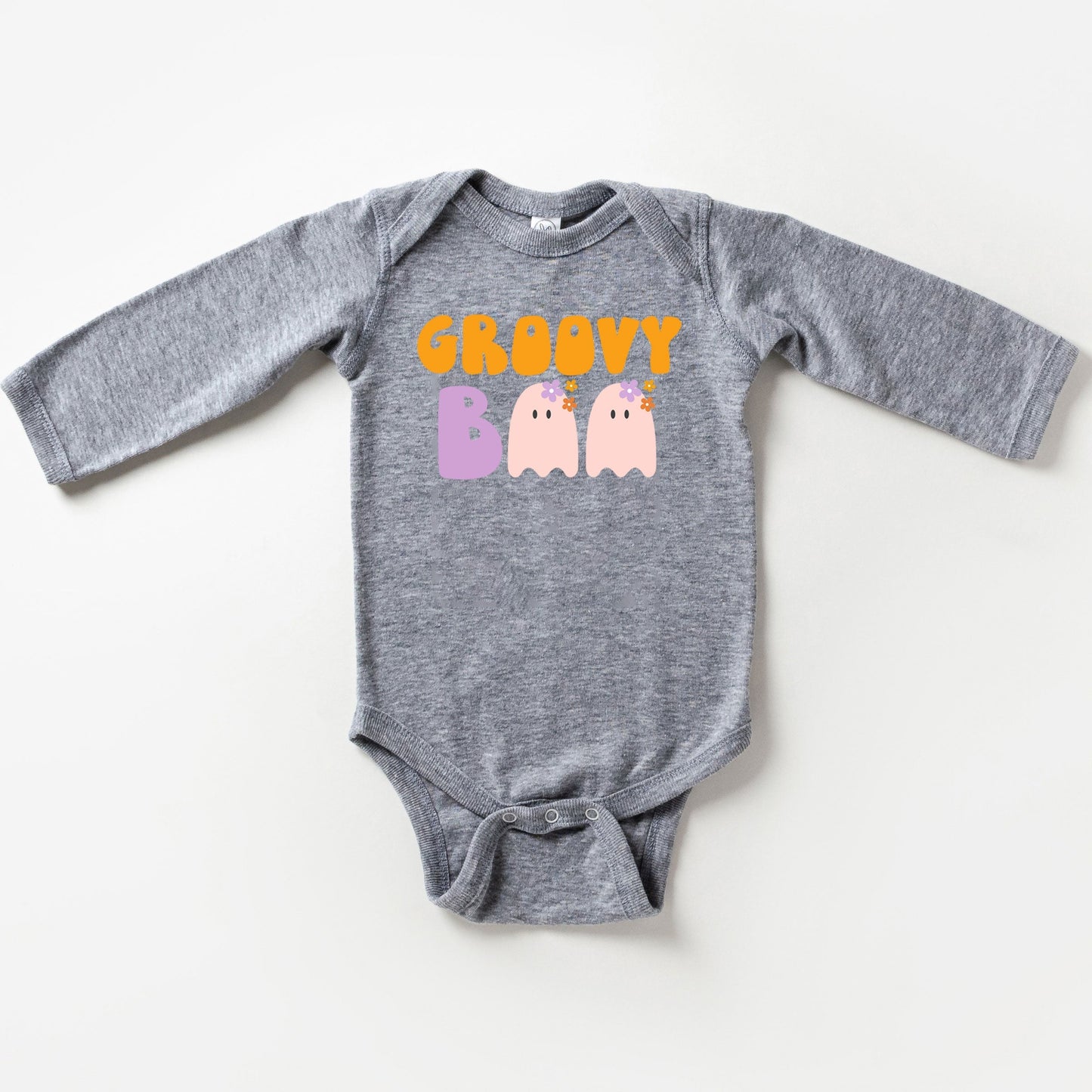 Groovy Boo Ghost | Baby Graphic Long Sleeve Bodysuit