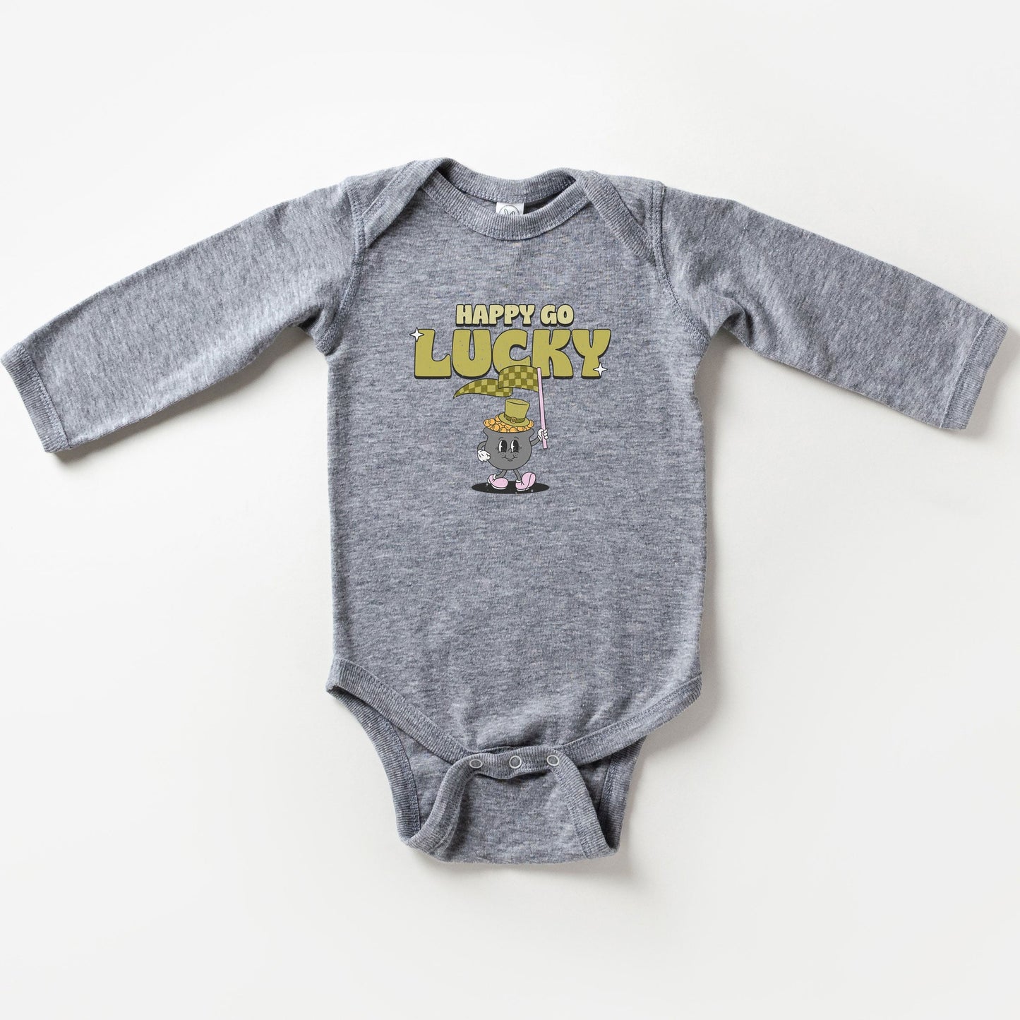 Happy Go Lucky Pot Of Gold | Baby Long Sleeve Bodysuit