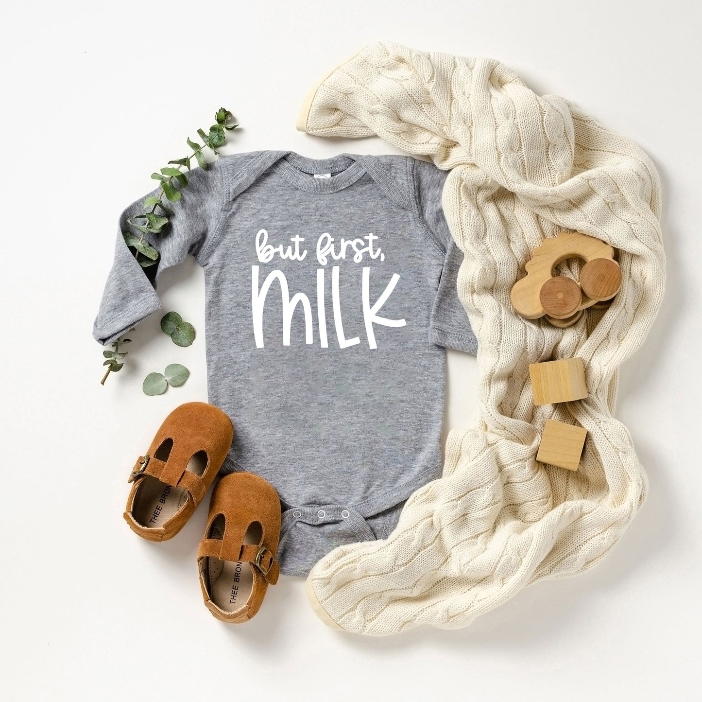 But First Milk | Baby Long Sleeve Bodysuit