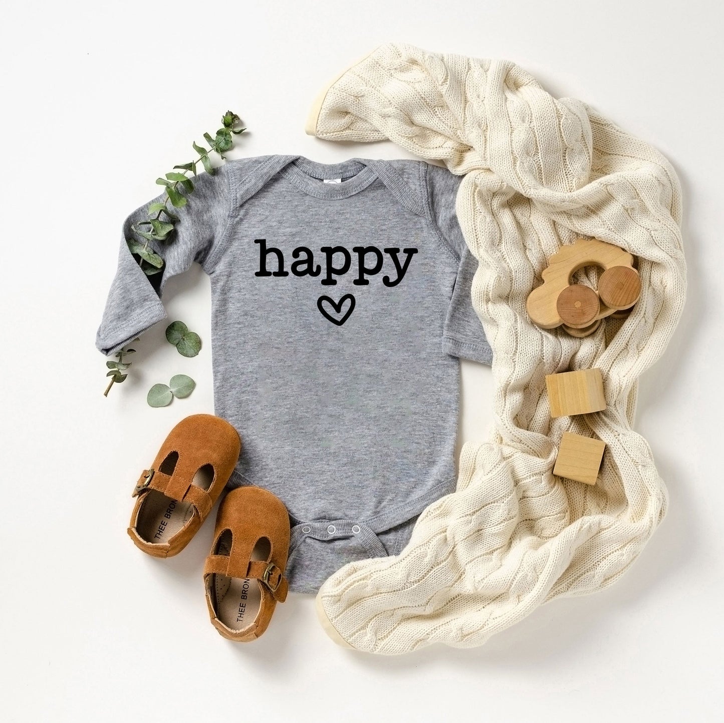 Happy Heart | Baby Long Sleeve Bodysuit