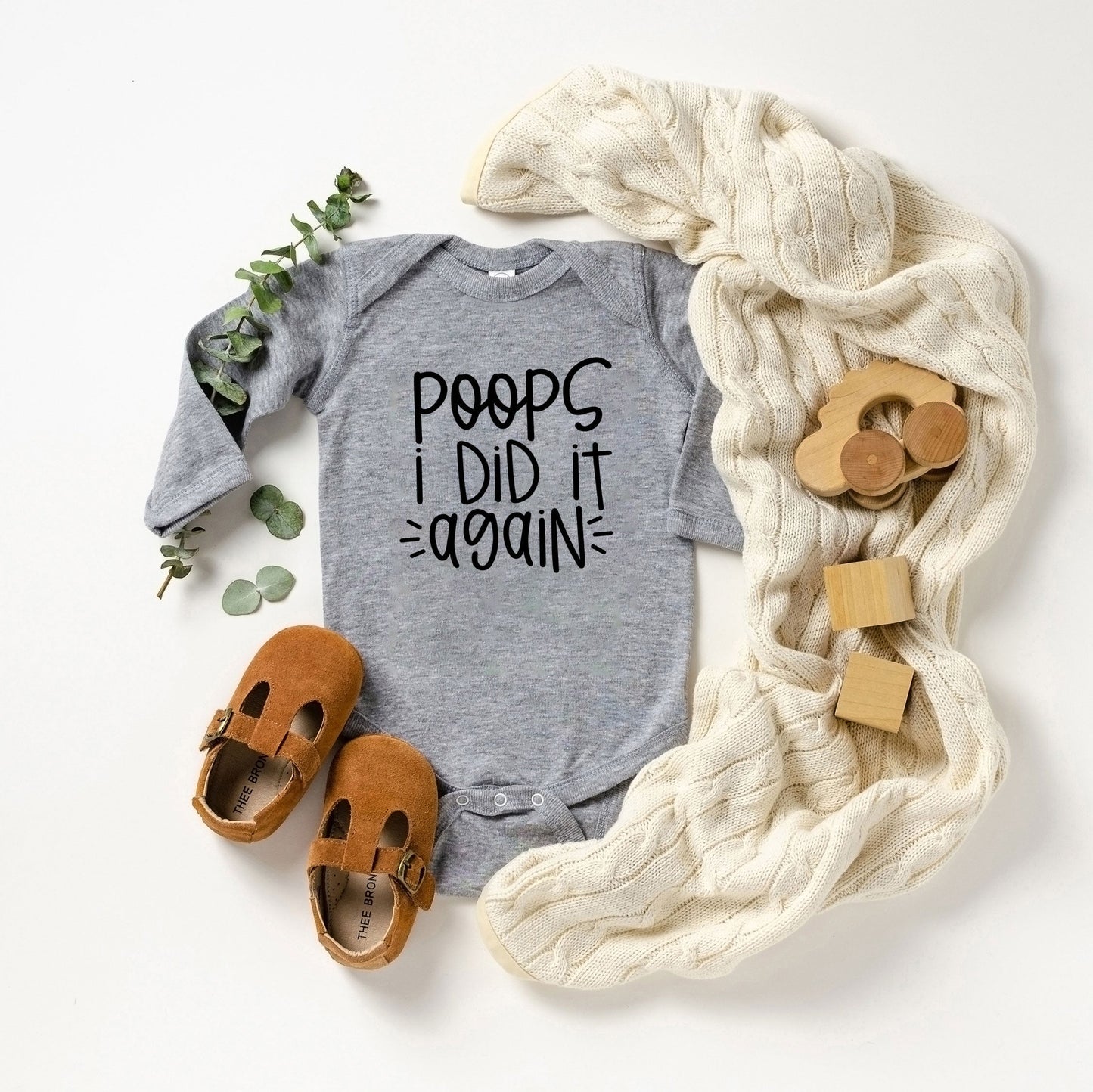 Poops I Did It Again | Baby Long Sleeve Bodysuit