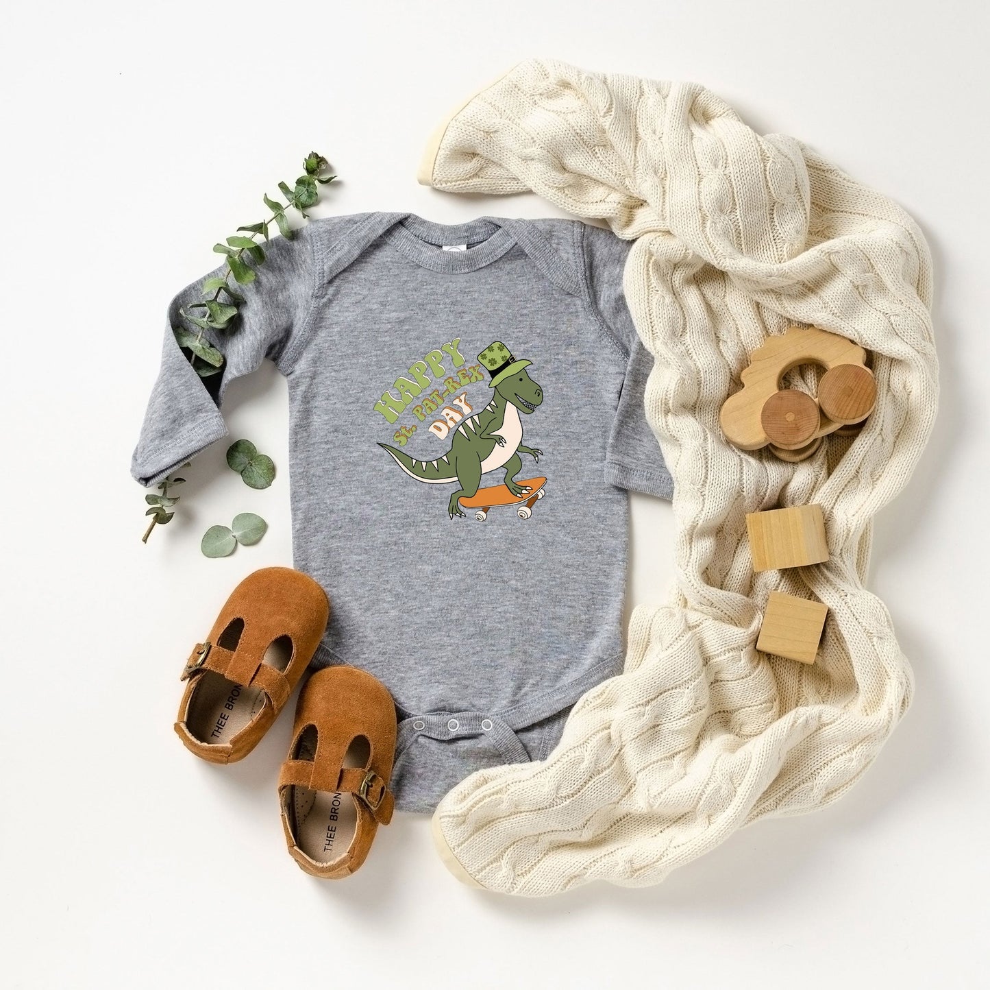 Happy St. Pat-Rex Day | Baby Long Sleeve Bodysuit