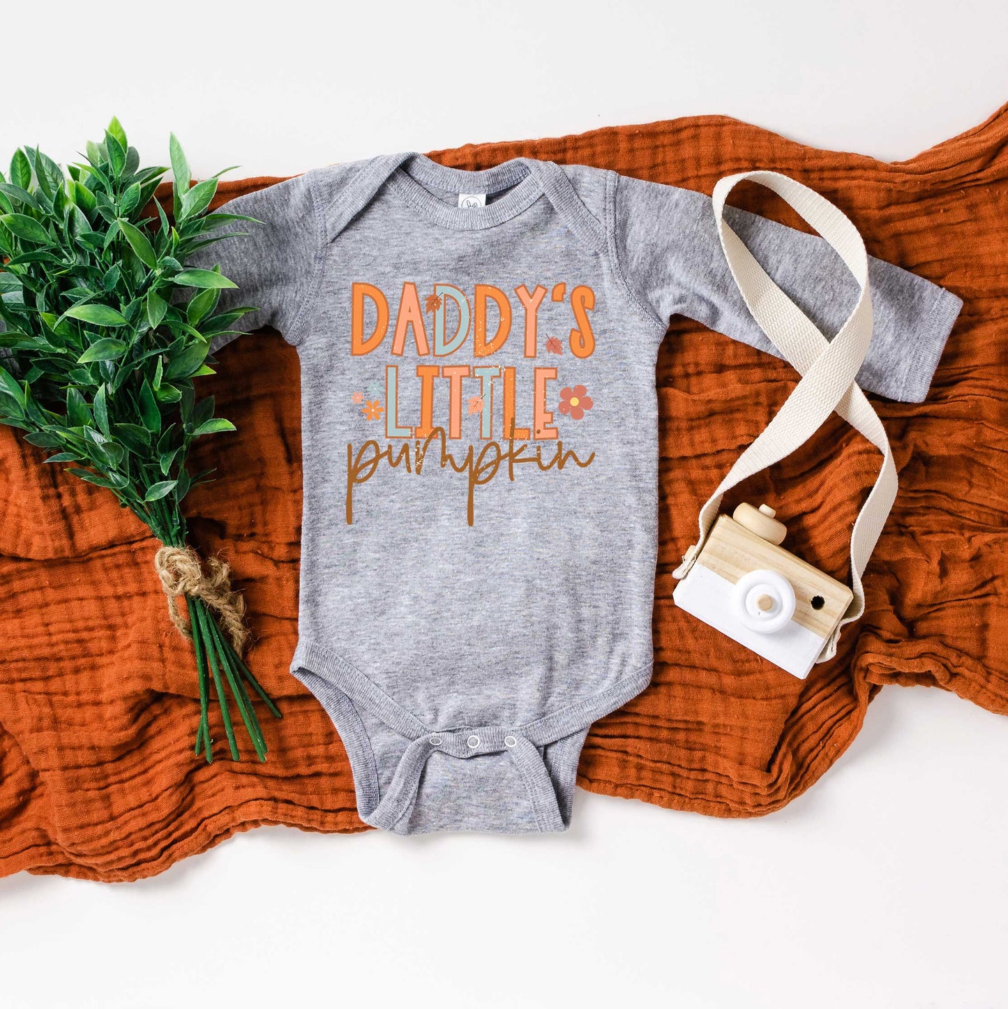 Daddy's Little Pumpkin | Baby Graphic Long Sleeve Bodysuit