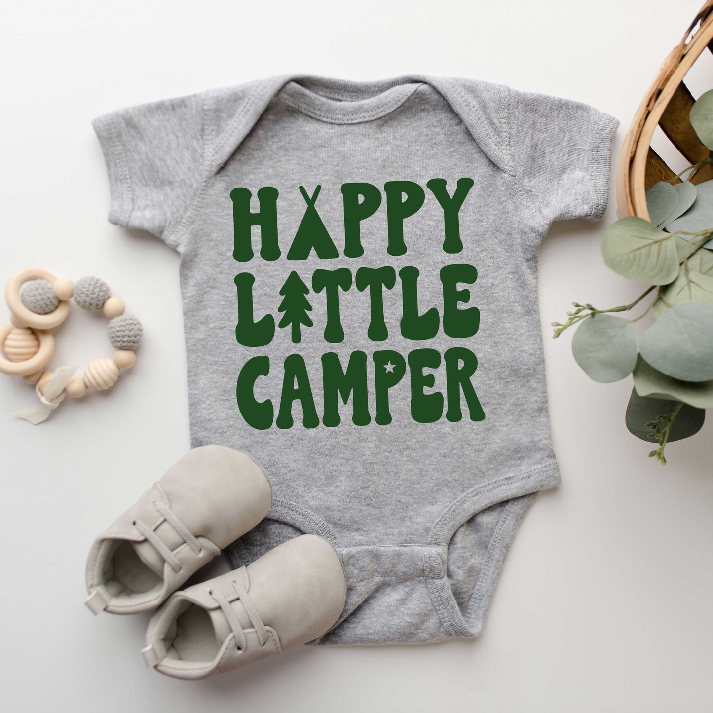 Happy Little Camper | Baby Graphic Short Sleeve Bodysuit