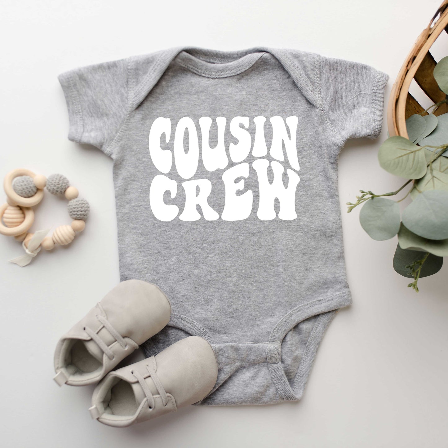 Cousin Crew Wavy | Baby Graphic Short Sleeve Bodysuit