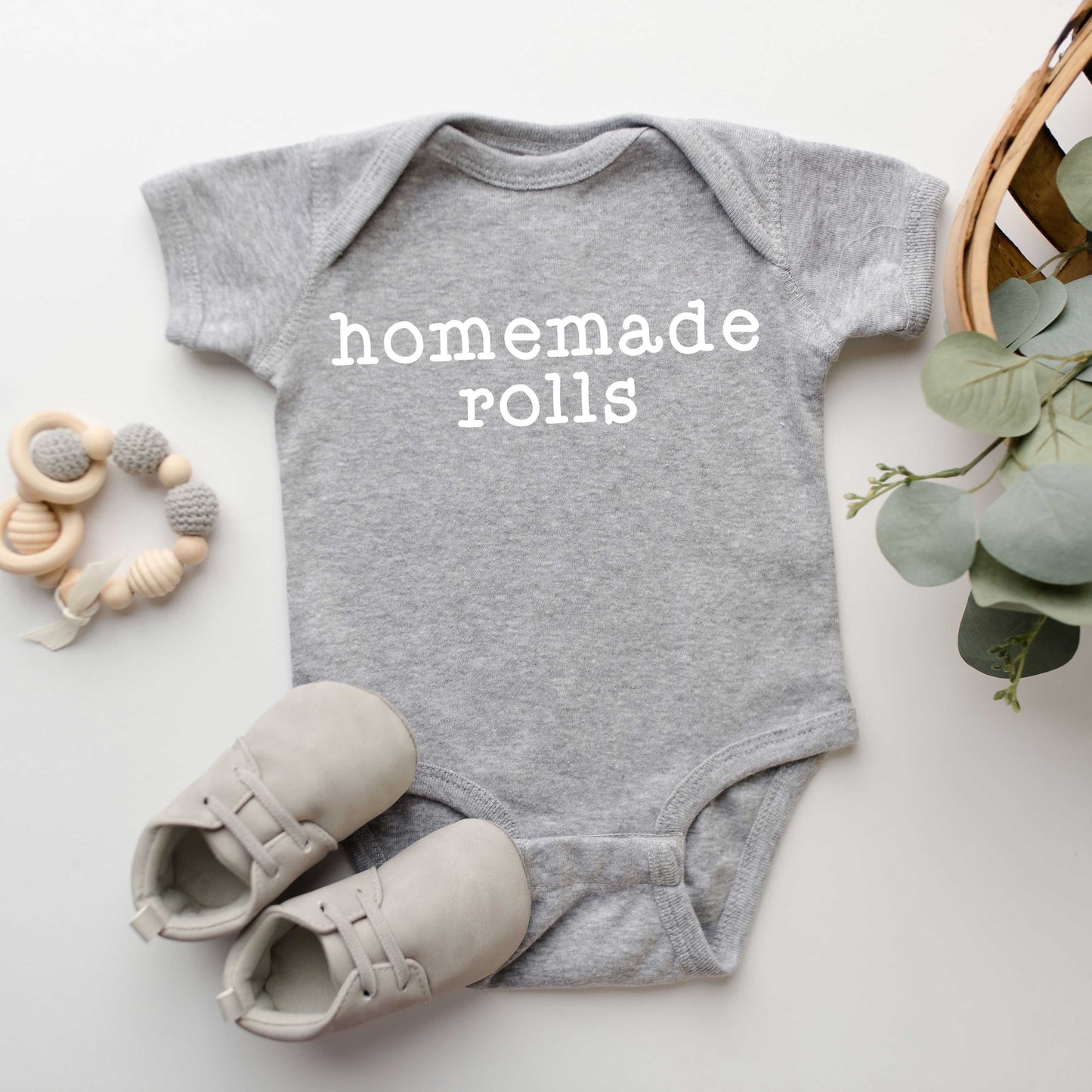 Homemade Rolls Typewriter | Baby Graphic Short Sleeve Bodysuit