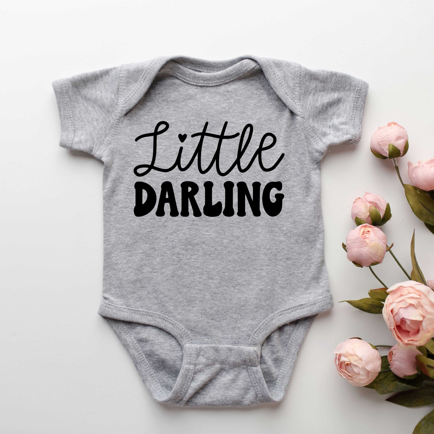 Little Darling Cursive | Baby Graphic Short Sleeve Bodysuit