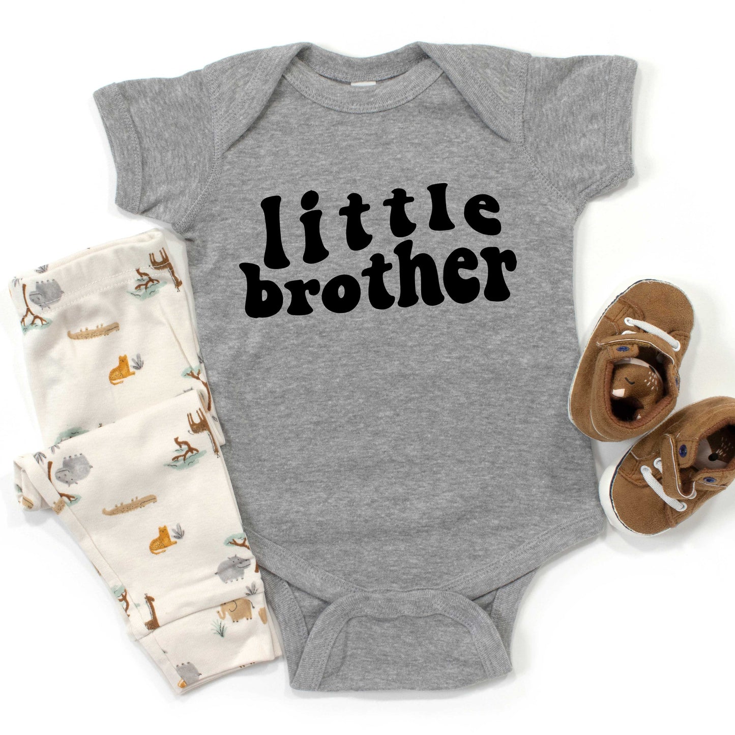 Little Brother Wavy | Baby Graphic Short Sleeve Bodysuit