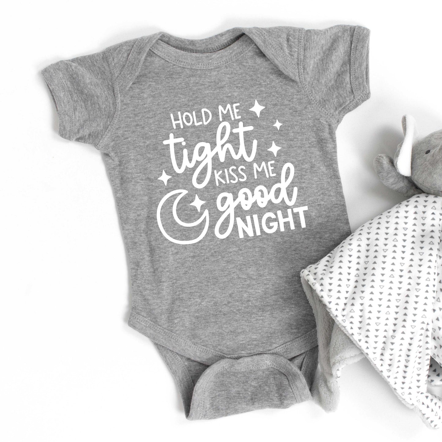 Hold Me Tight Kiss Good Night | Baby Graphic Short Sleeve Bodysuit