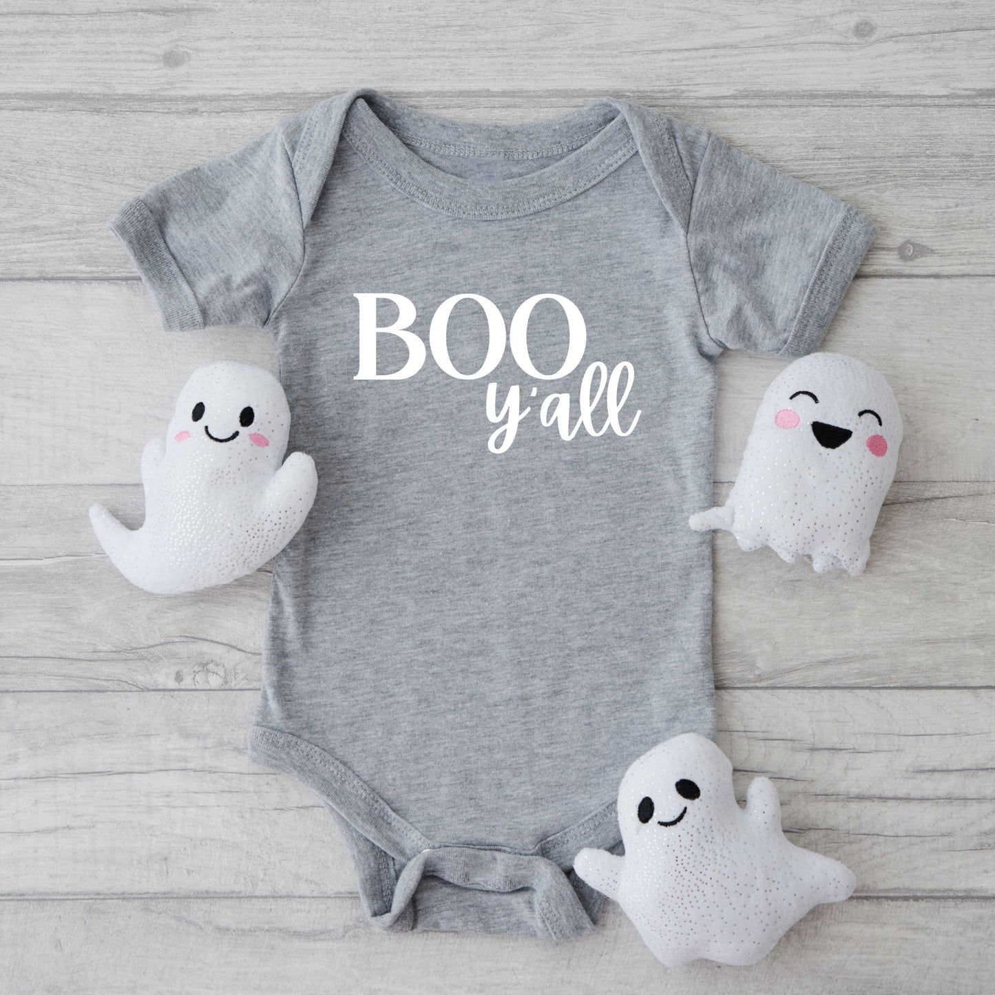 Boo Y'all Cursive | Baby Graphic Short Sleeve Bodysuit