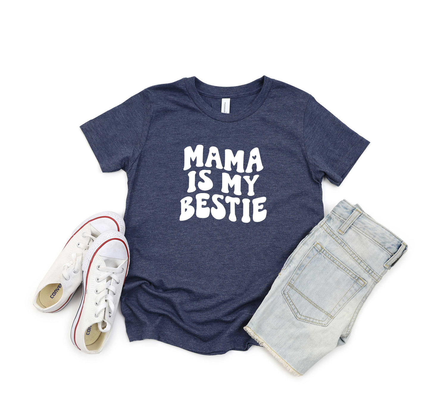Mama Is My Bestie | Youth Short Sleeve Crew Neck