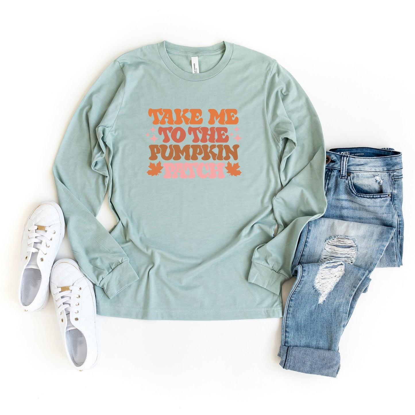 Retro Take Me To The Pumpkin Patch | Long Sleeve Crew Neck