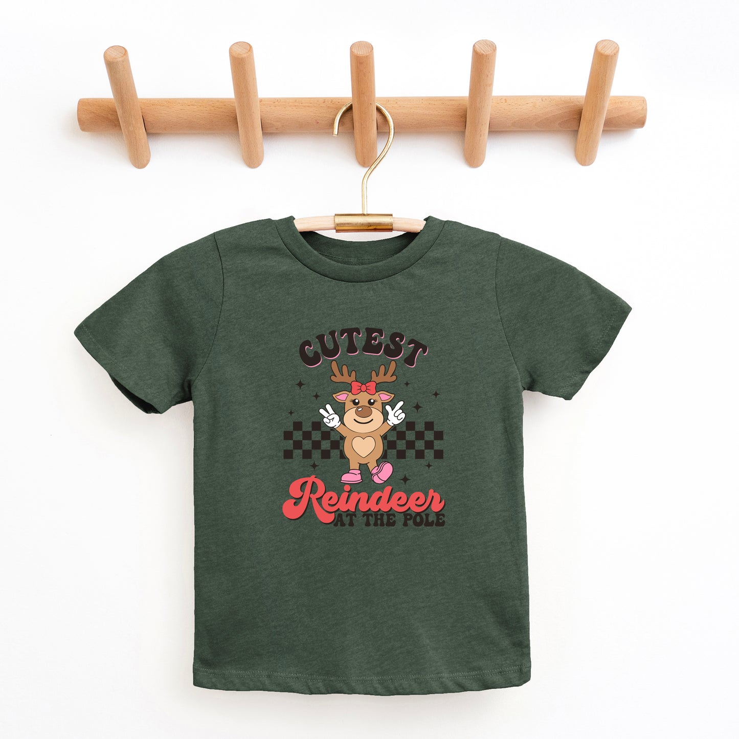 Cutest Reindeer At The Pole | Youth Graphic Short Sleeve Tee