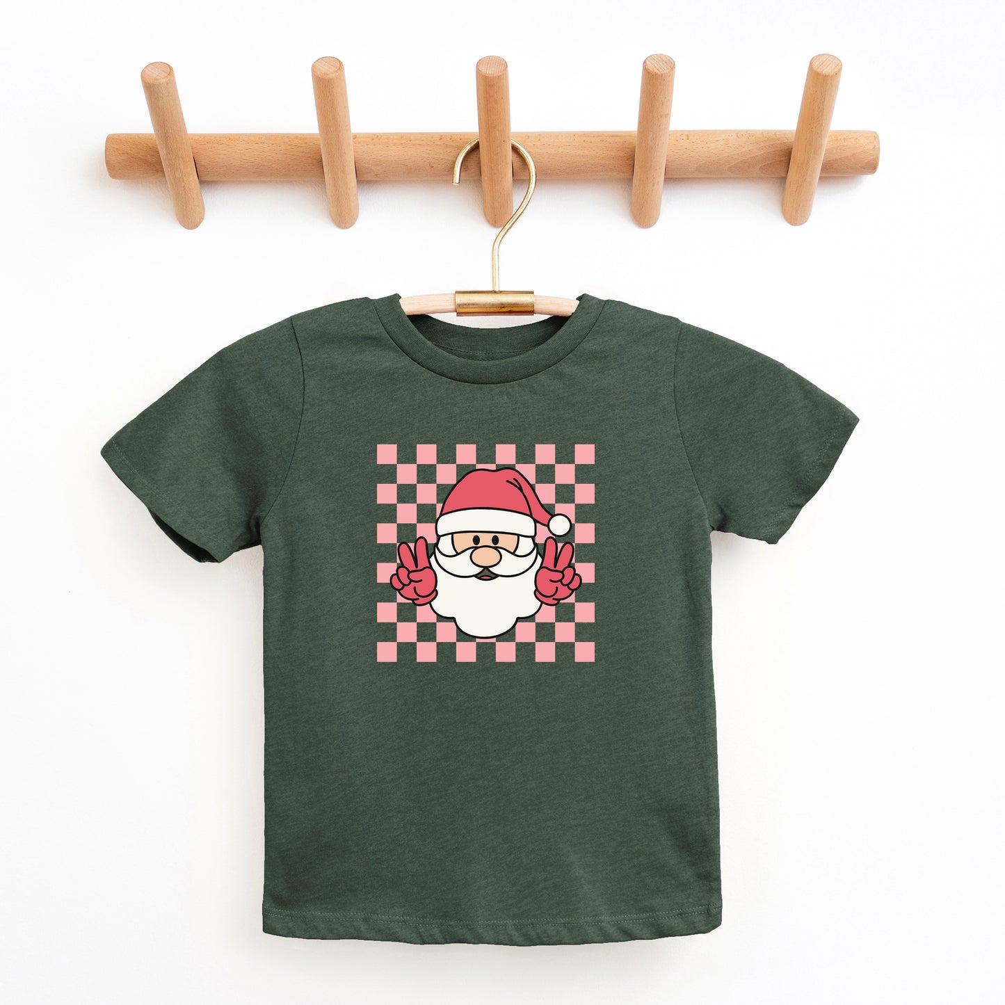 Checkered Santa | Toddler Graphic Short Sleeve Tee