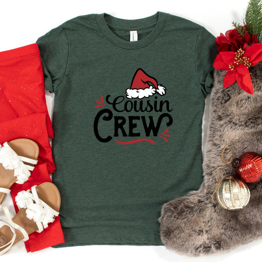 Cousin Crew Santa Hat | Toddler Graphic Short Sleeve Tee