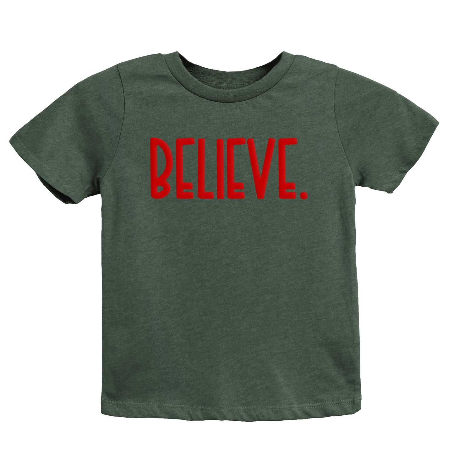 Believe Bold Puff Print | Youth Graphic Short Sleeve Tee