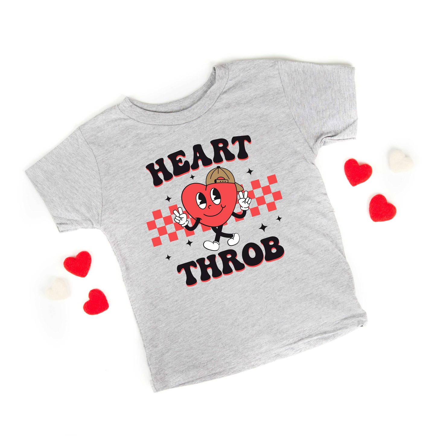 Checkered Heart Throb | Youth Short Sleeve Crew Neck