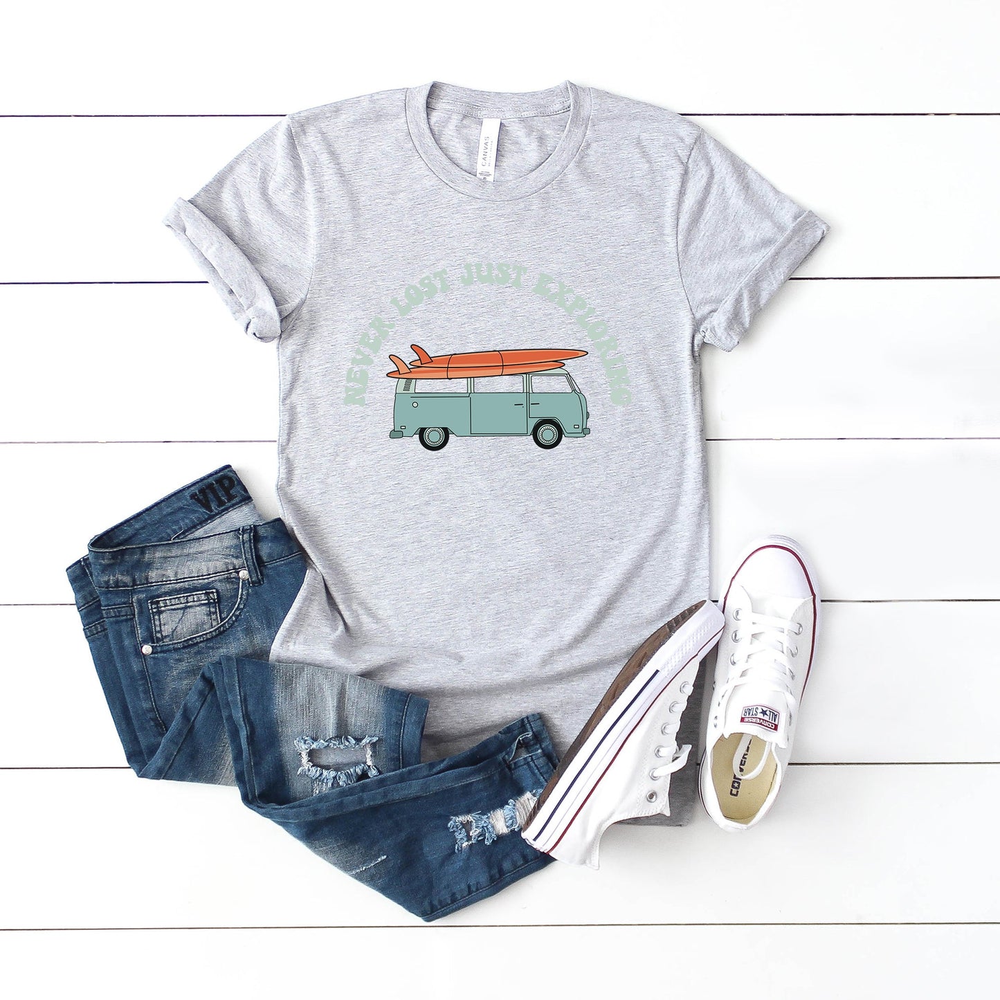 Never Lost Light Blue | Short Sleeve Graphic Tee