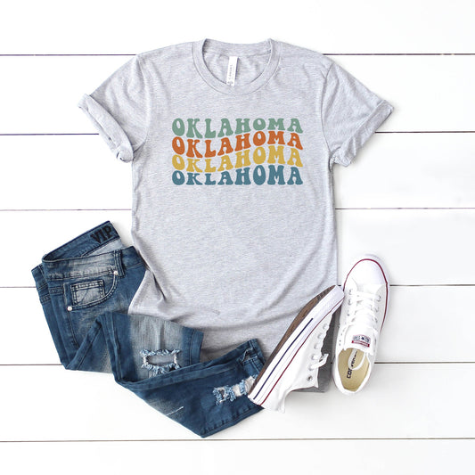 Oklahoma Retro Wavy | Short Sleeve Graphic Tee