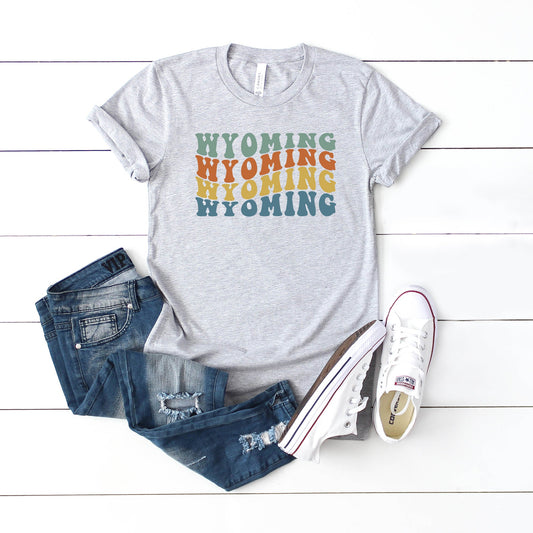 Wyoming Retro Wavy | Short Sleeve Graphic Tee