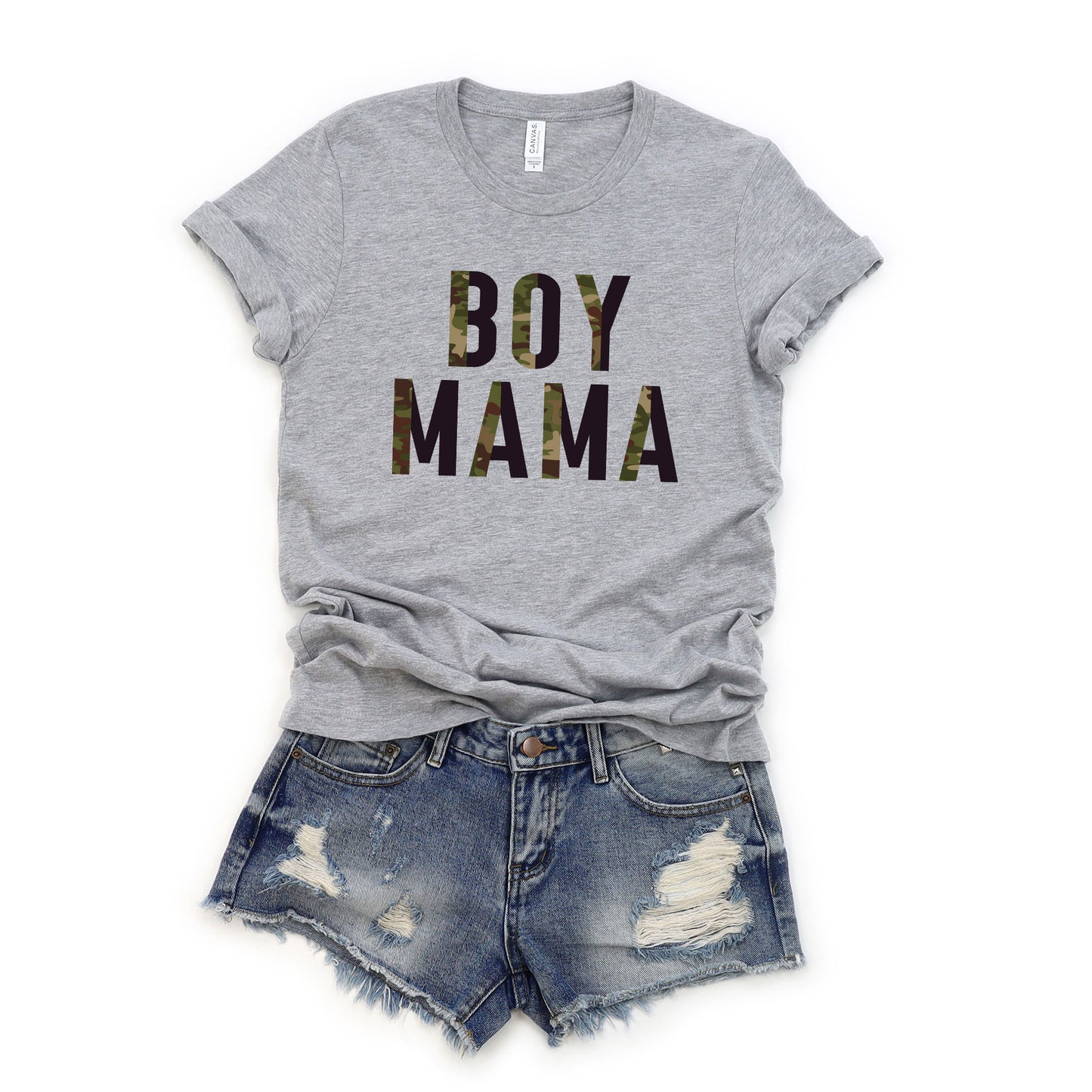 Boy Mama Camo | Short Sleeve Graphic Tee