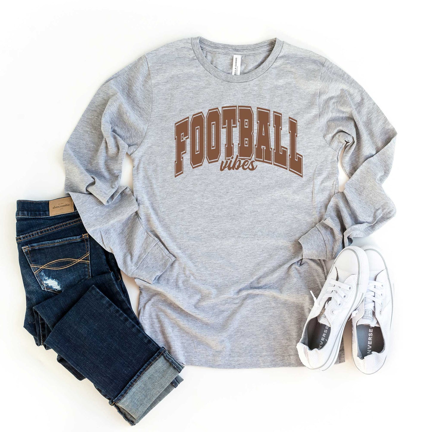 Varsity Football Vibes | Long Sleeve Crew Neck