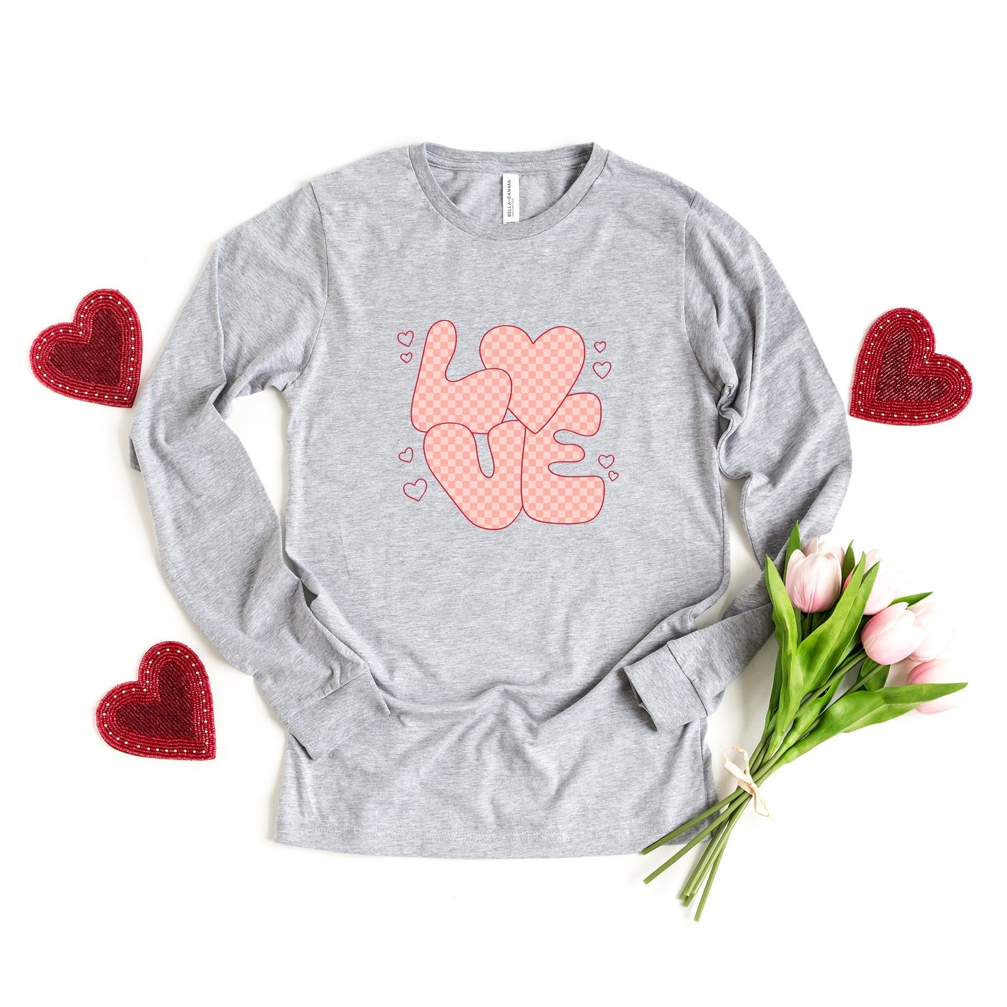 Valentines Love Pink | Long Sleeve Crew Neck