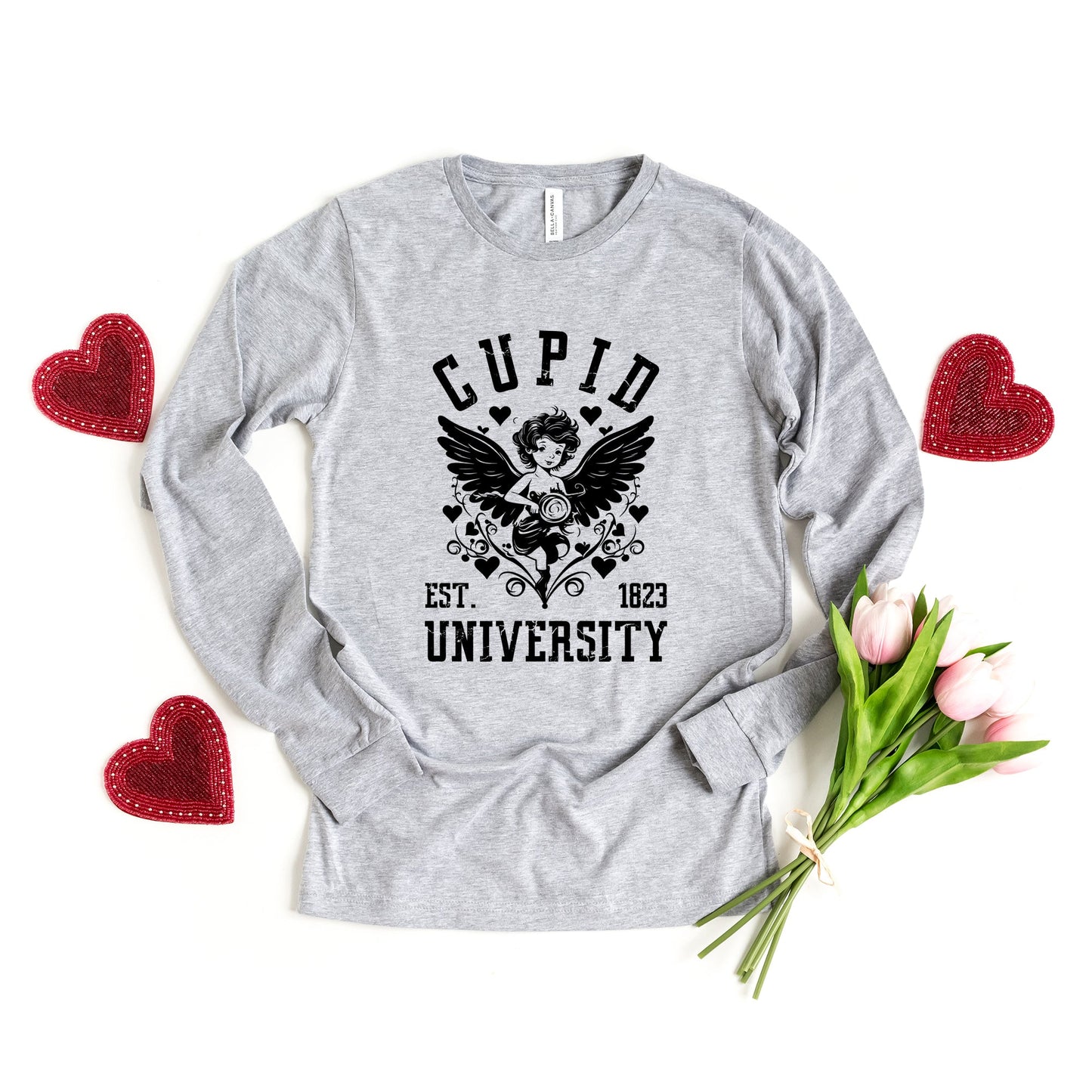 Cupid Distressed | Long Sleeve Crew Neck