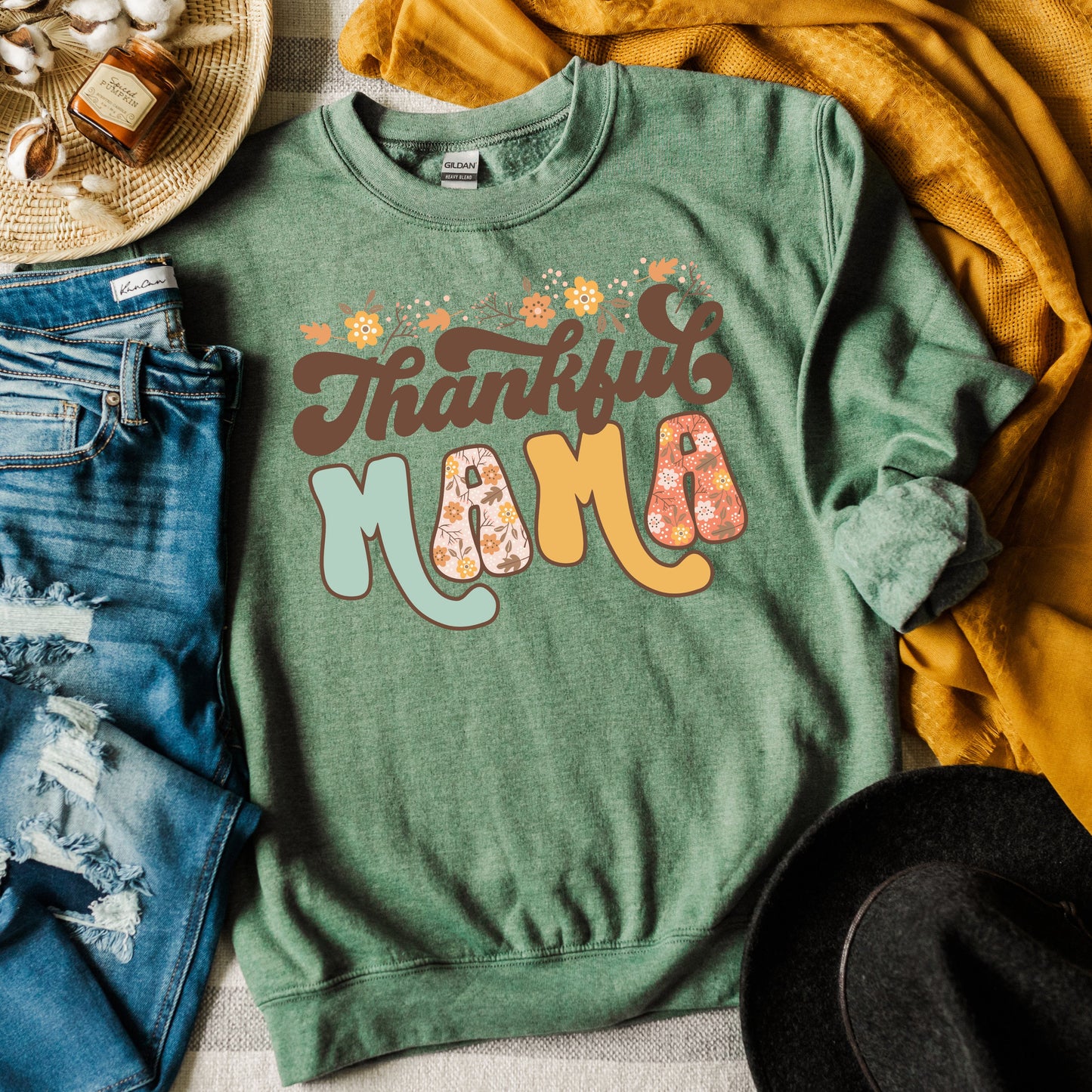 Thankful Mama Floral | Sweatshirt