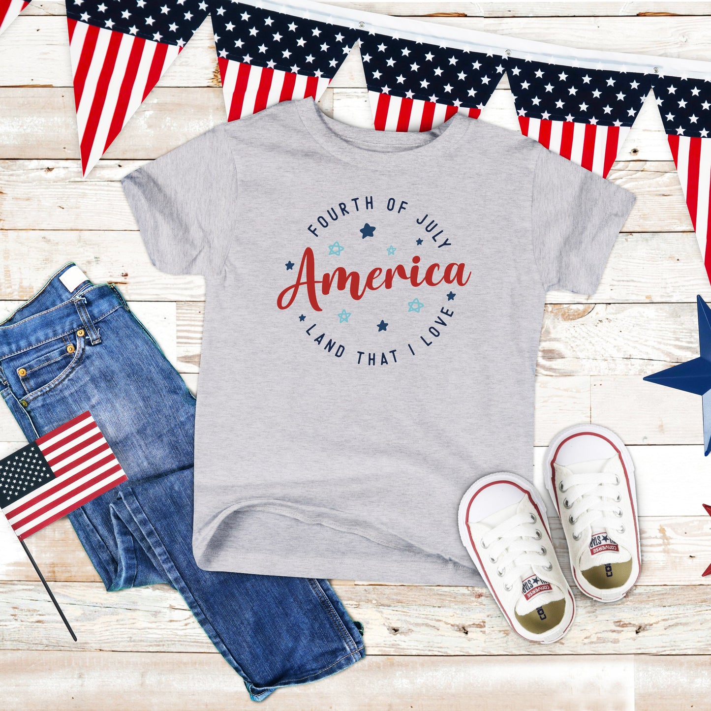 Land That I Love Colorful | Youth Short Sleeve Crew Neck