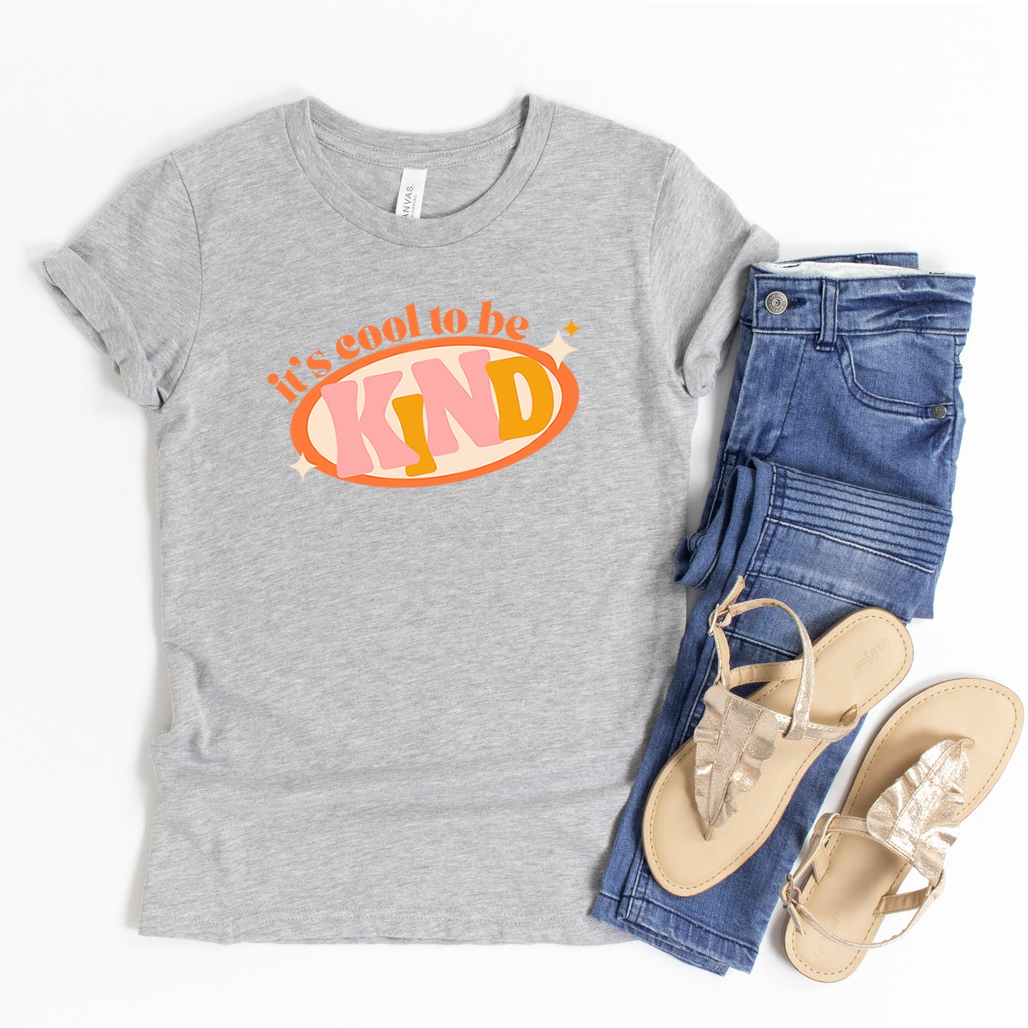 It's Cool To Be Kind Colorful | Youth Short Sleeve Crew Neck