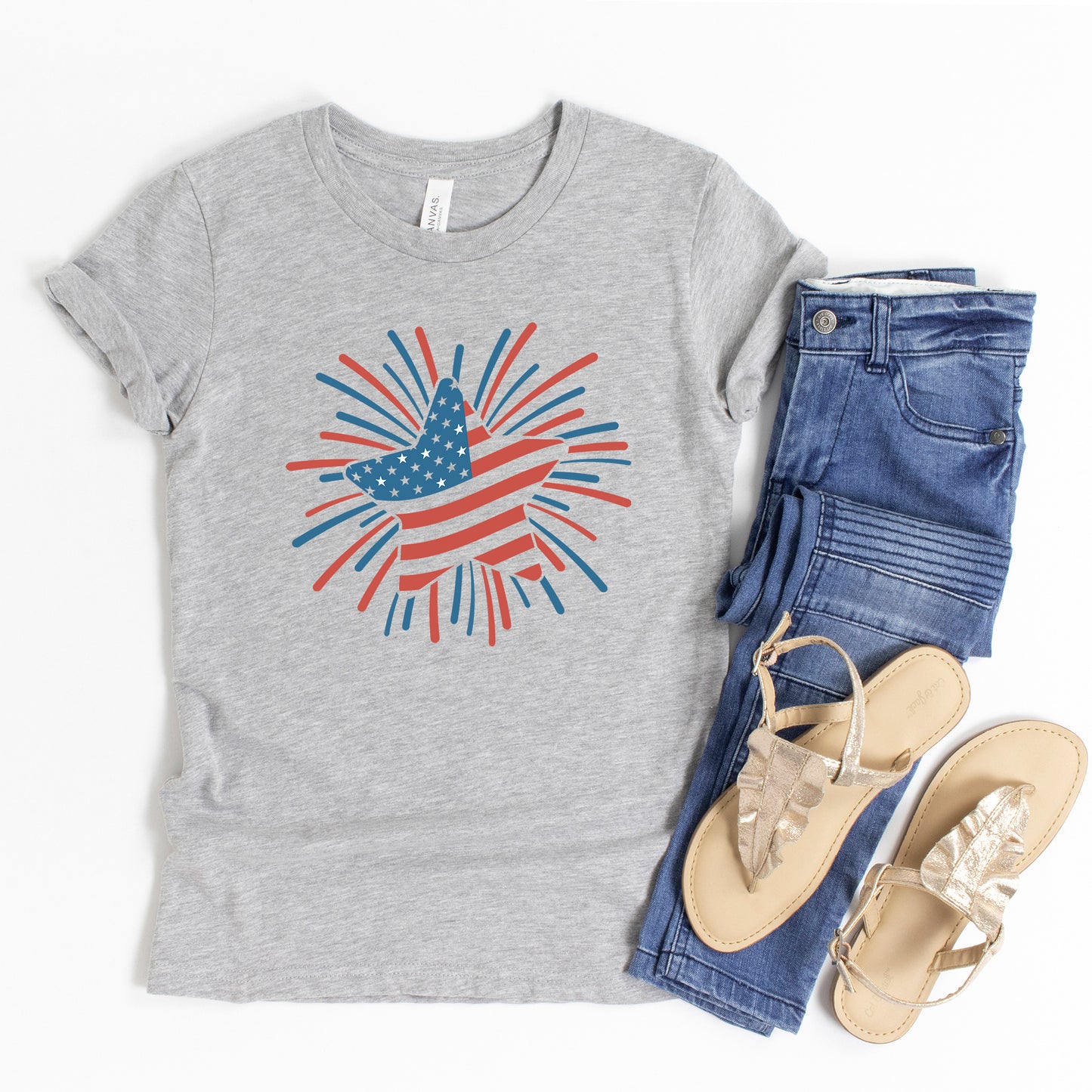 Star Flag Firework | Youth Short Sleeve Crew Neck