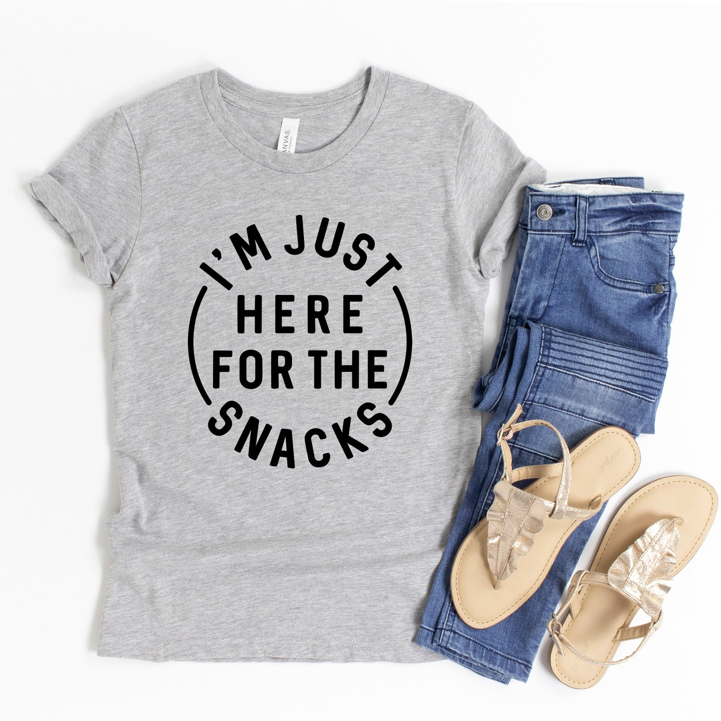 Here For The Snacks Circle | Youth Short Sleeve Crew Neck