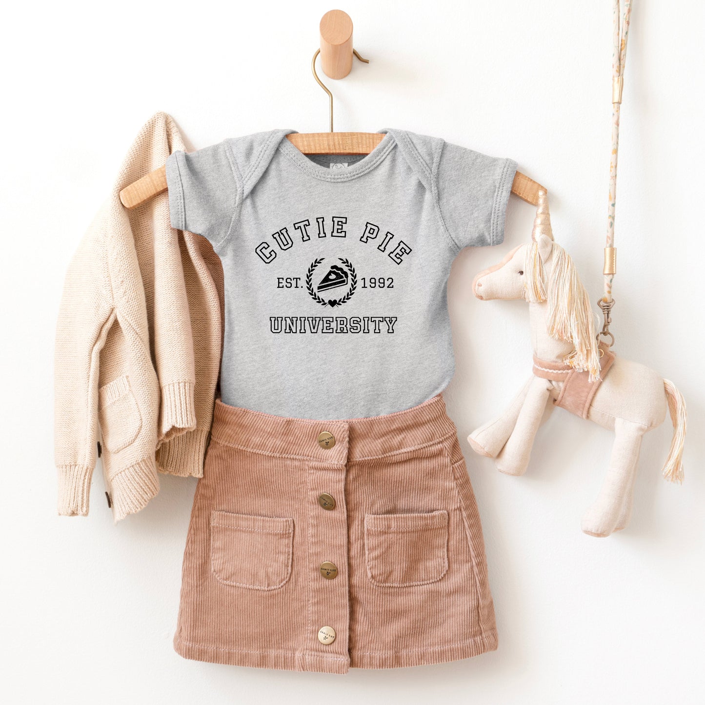 Cutie Pie University | Baby Graphic Short Sleeve Bodysuit