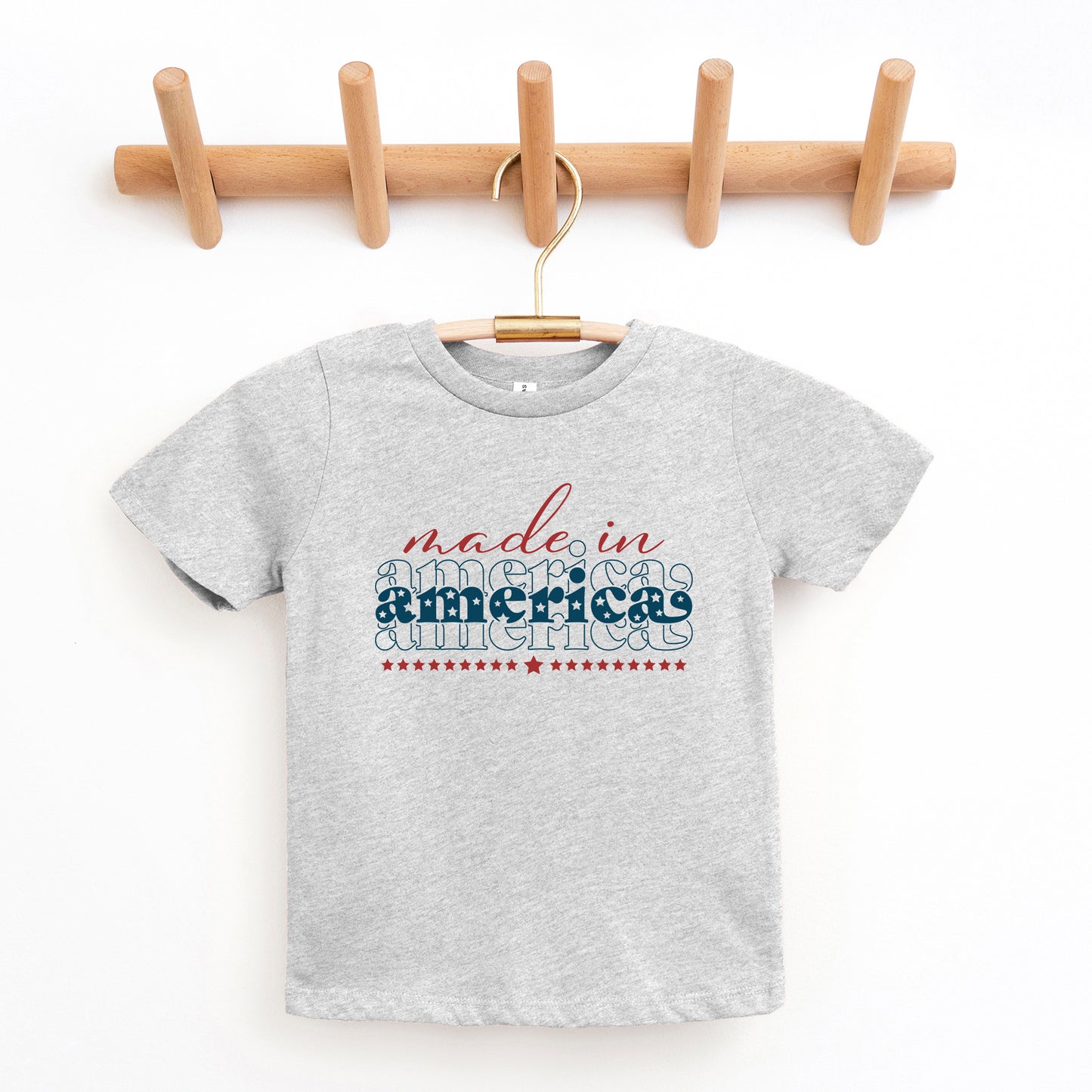 Made In America Stacked | Youth Short Sleeve Crew Neck