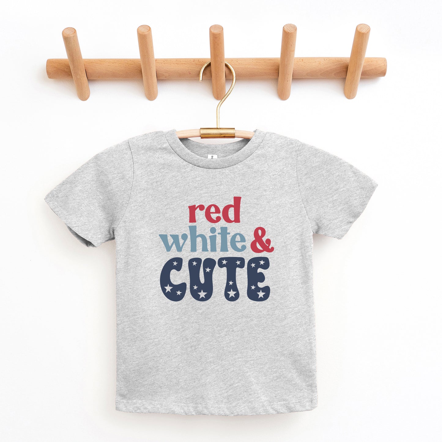 Red White And Cute Stars | Youth Short Sleeve Crew Neck